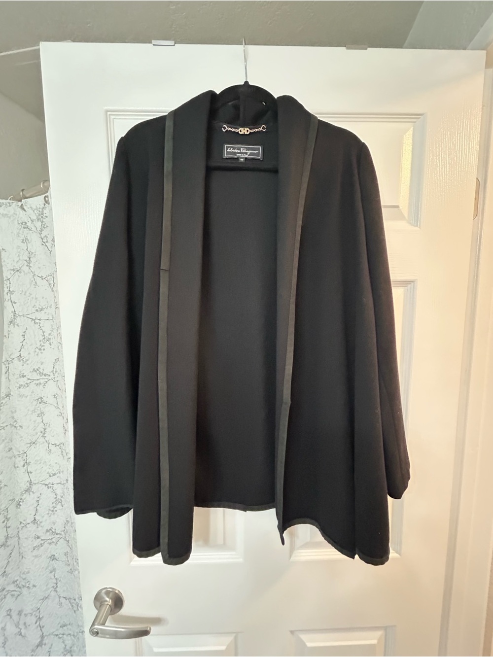 Salvatore Ferragamo Black Open-Front Blazer Jacket